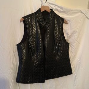 Faux leather vest